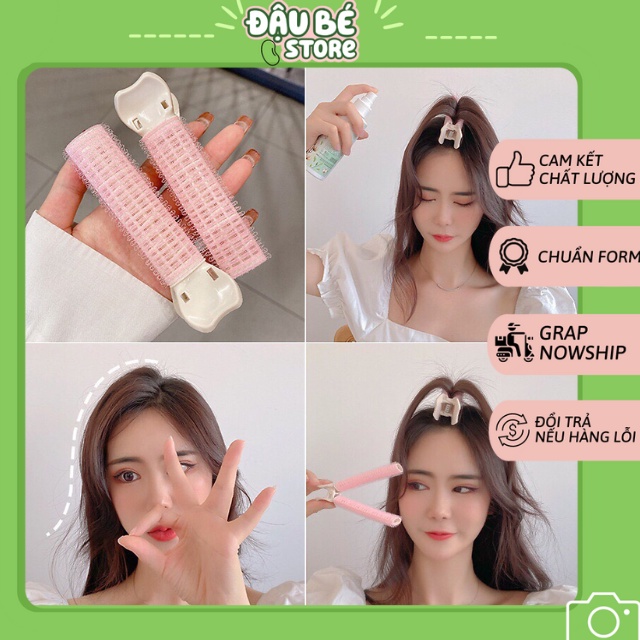Lô Kẹp Phồng Chân Tóc Cao Cấp - Lô Uốn Mái Bay Tự Dính Phong Cách Hàn Quốc - DauBe - PK005