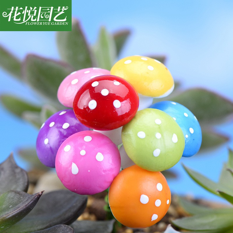 Combo 5 nấm xốp màu, cao 3cm trang trí tiểu cảnh, bonsai, DIY