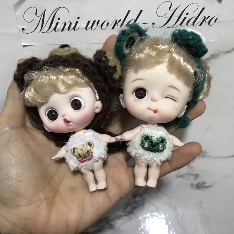 Búp bê nhựa faceup vẽ mặt Size ob11 baby bjd 1/12 đã fu face Up dễ thương.