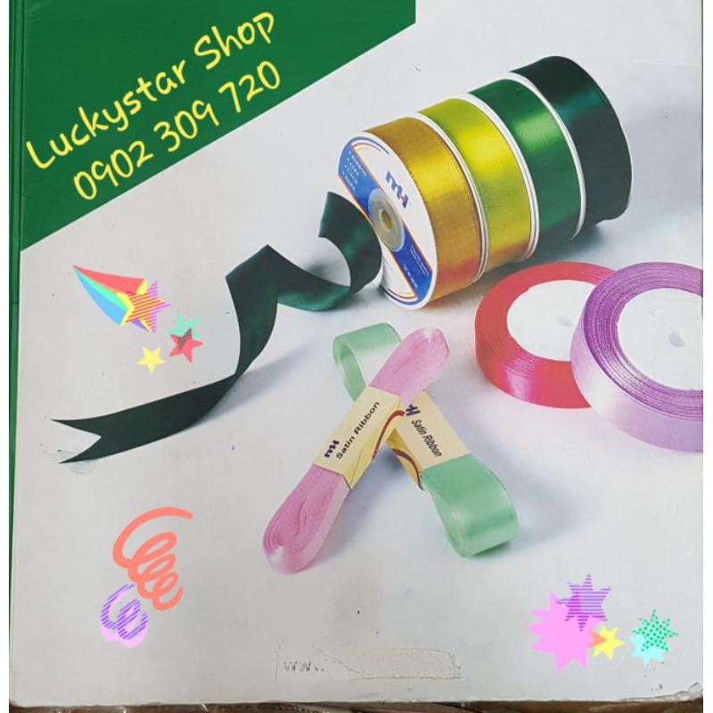 Dây Ruy Băng Lụa Satin mềm mại, cuộn dài 20 mét, rộng 1 cm / 2 cm, màu trơn, nhiều màu để lựa chọn.