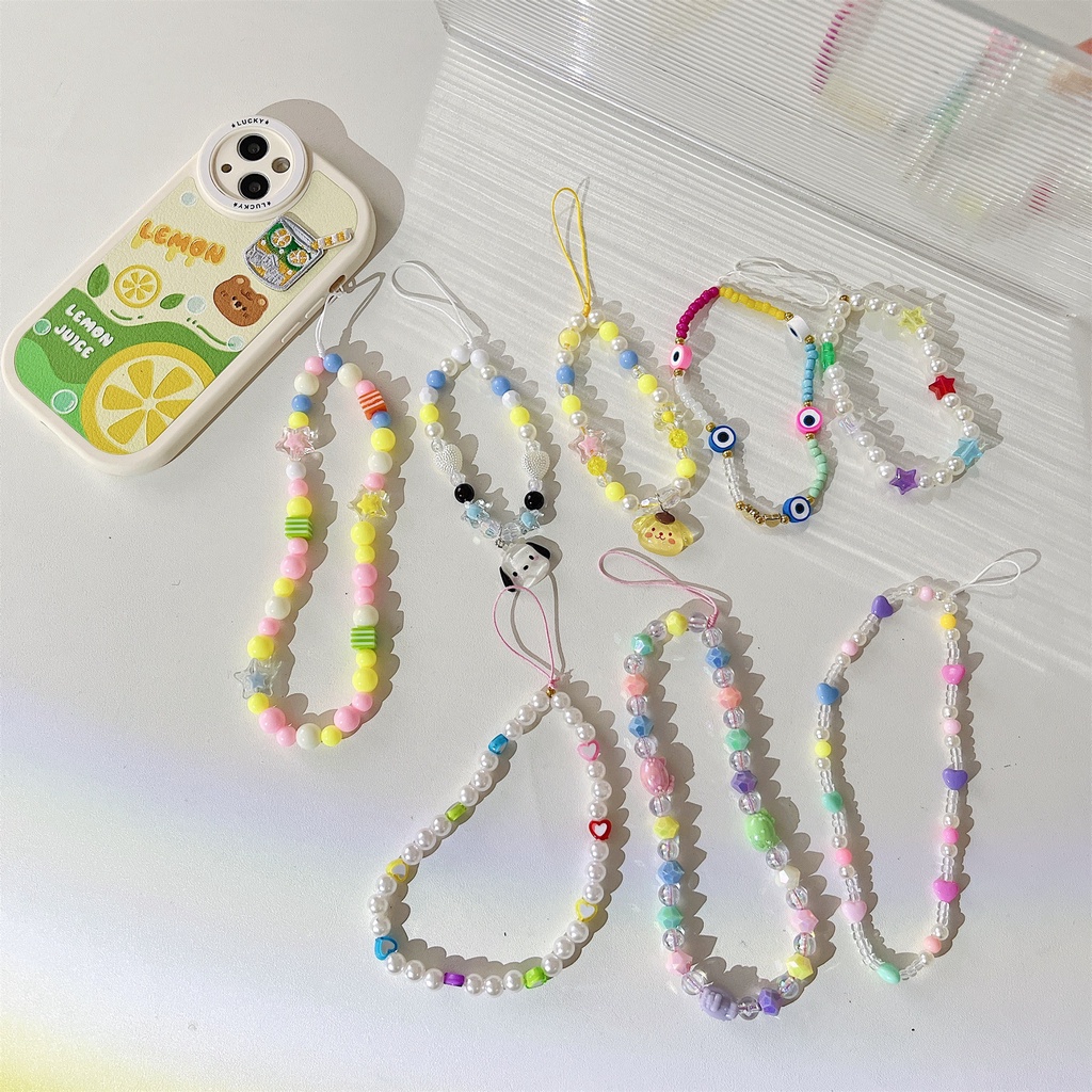 Móc Khóa / Dây Đeo Điện Thoại / Túi Xách Bằng acrylic Hình Trái Tim Hoạt Hình Dễ Thương