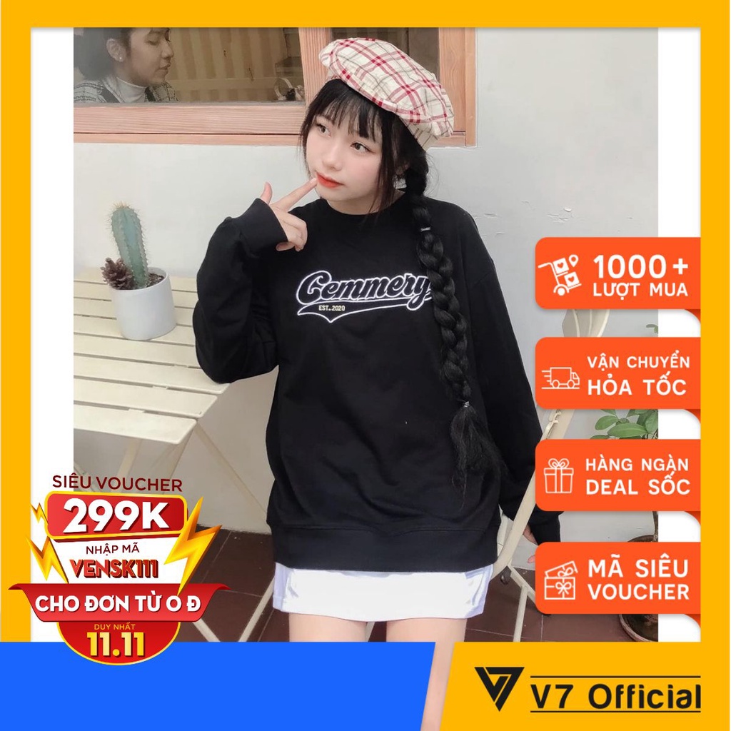 Áo Sweater Gemmery 2 màu đen Unisex, áo nỉ bông,áo cool ngầu nhiều size (N335) | BigBuy360 - bigbuy360.vn