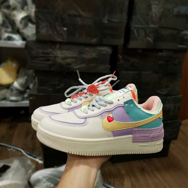 ( full box) Giày thể thao nữ AF cầu vồng bản Cao Cấp