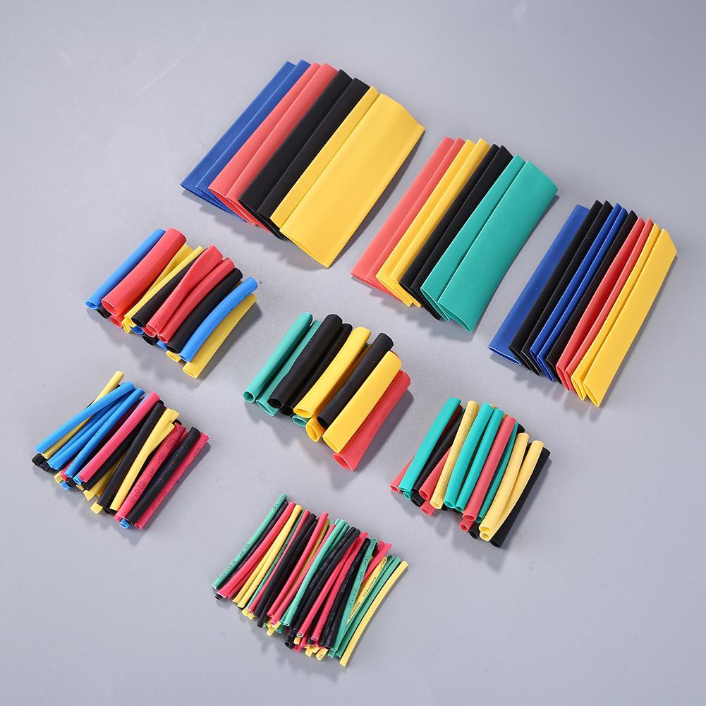 164pcs Flame Retardant Polyolefin Heat Shrink Tube Insulated Sleeve Kit Diydegss