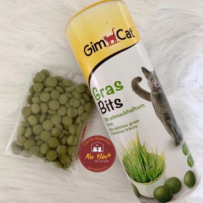 Snack Gimcat Gras Bits Cỏ Dạng Viên Tiêu Búi Lông Cho Mèo