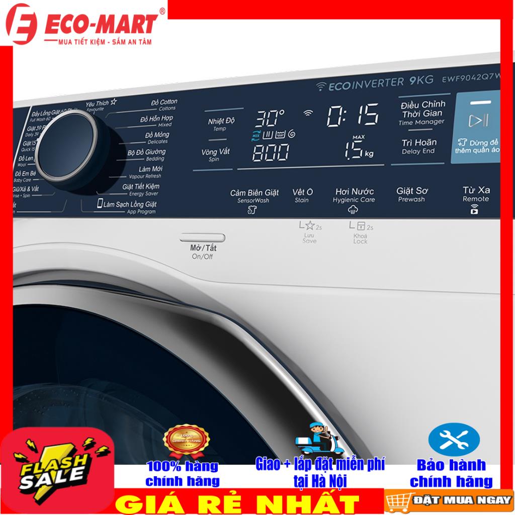 Máy giặt Electrolux EWF9042Q7WB Inverter 9 kg Mới 2021