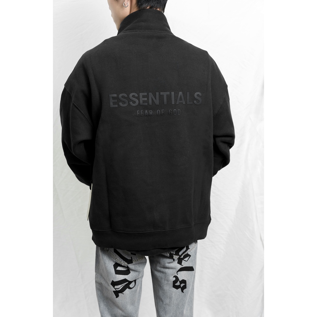 Áo sweater FEAR OF GOD FOG ESSENTIALS half zip ss21 unisex chất liệu nỉ bông cao cấp