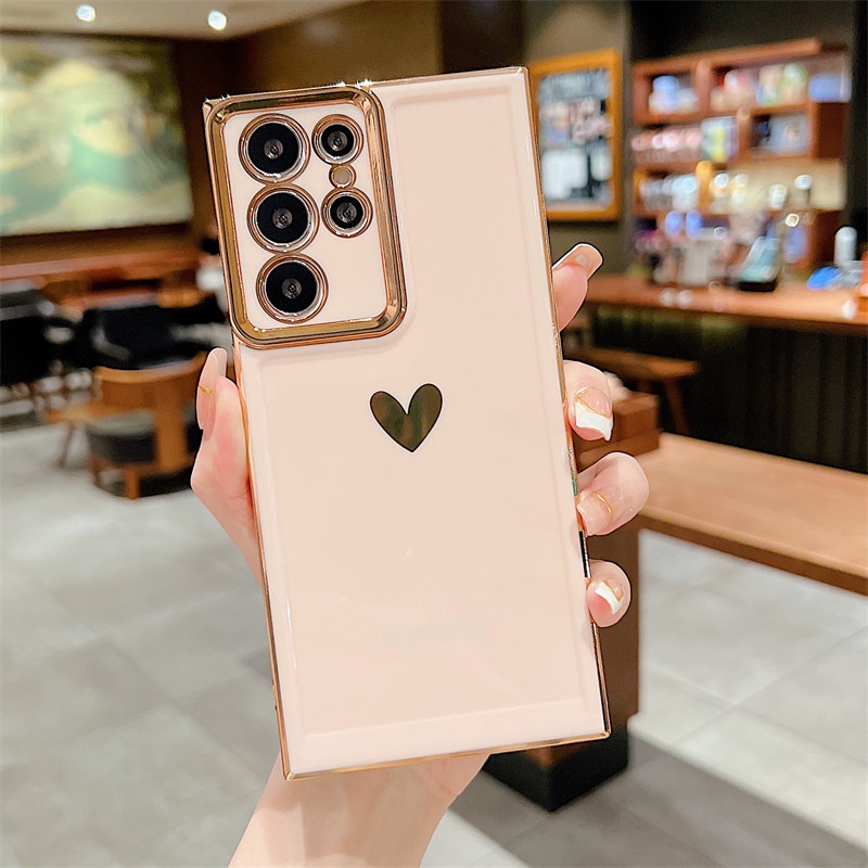Ốp Điện Thoại Dẻo Tráng Gương In Họa Tiết Sang Trọng Kèm Khung Bảo Vệ Camera Cho Samsung S22 Ultra A53 5G