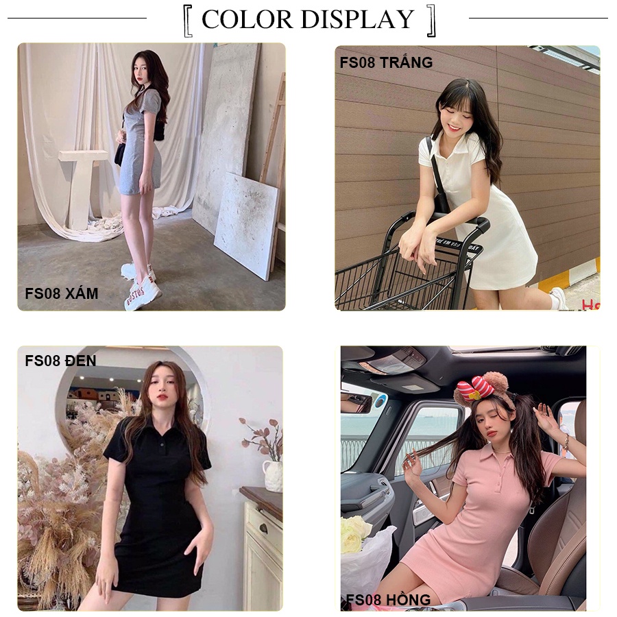 Đầm Dáng Suông Polo Chất Cotton 4 Chiều Năng Động Váy Polo Ngắn Tay Nữ Latozia FS08 | BigBuy360 - bigbuy360.vn