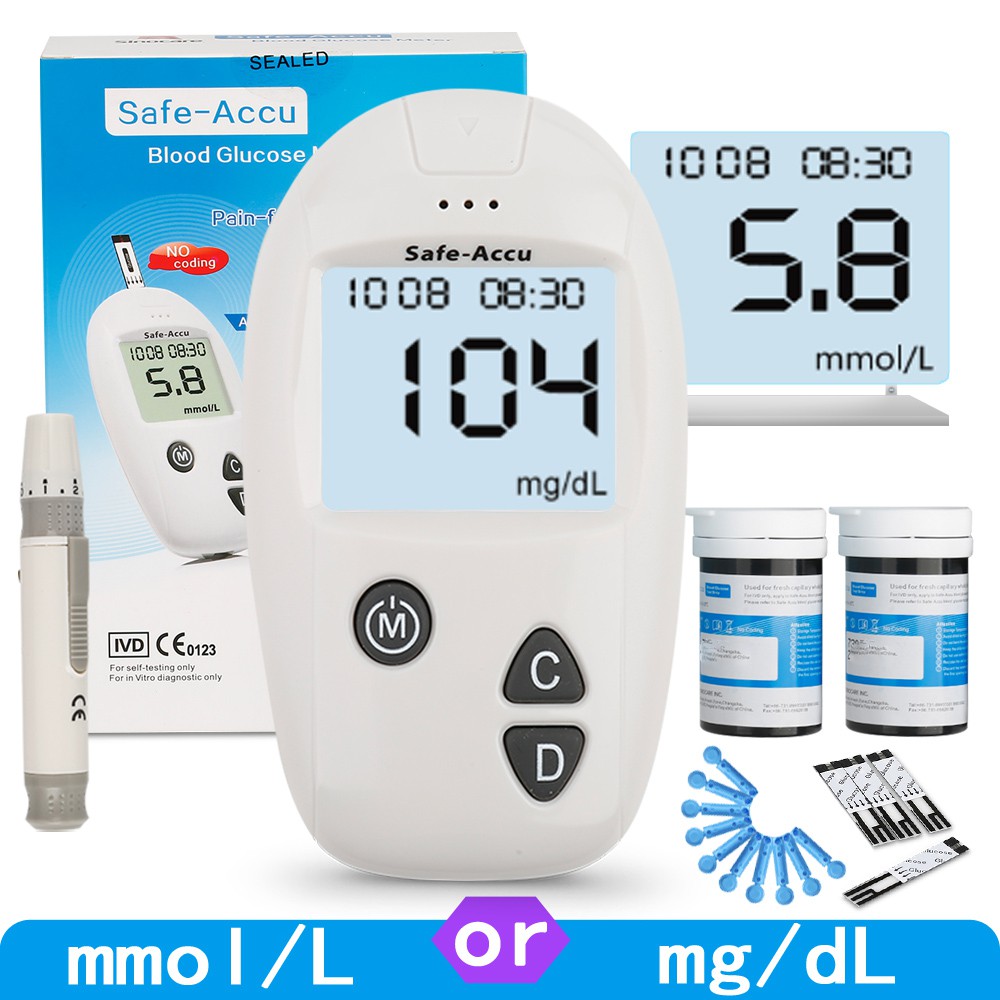 Bộ máy đo đường huyết Sinocare Safe Accu Hàng Chính Hãng - - Chính hãng 100%