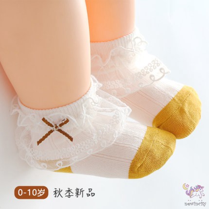 Vớ Dành Cho Bé Gái Viền Ren Đính Nơ Phong Cách Hàn Quốc