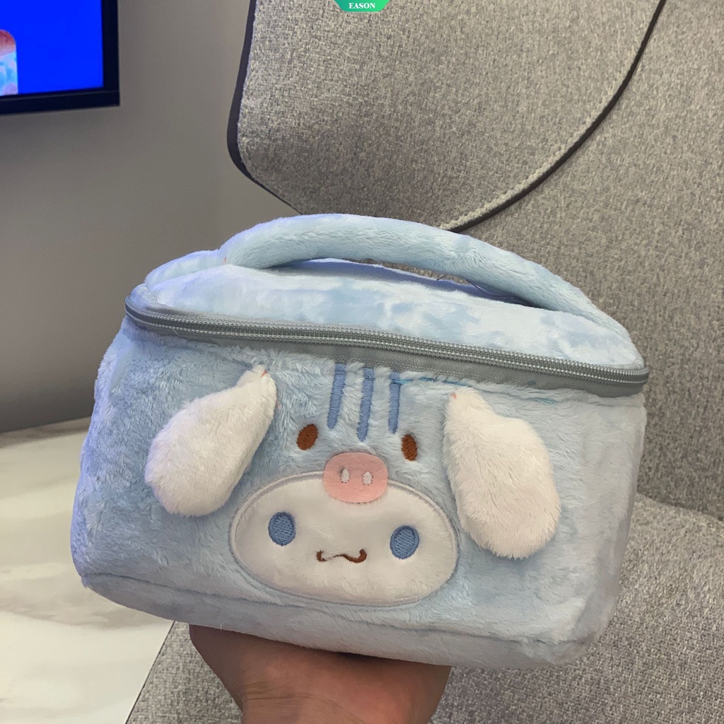 Túi Đựng Mỹ Phẩm Bằng Lông Nhung Dễ Thương Sức Chứa Lớn Kuromi Và My Melody Làm Quà Tặng Sinh Nhật Cho Bé Gái