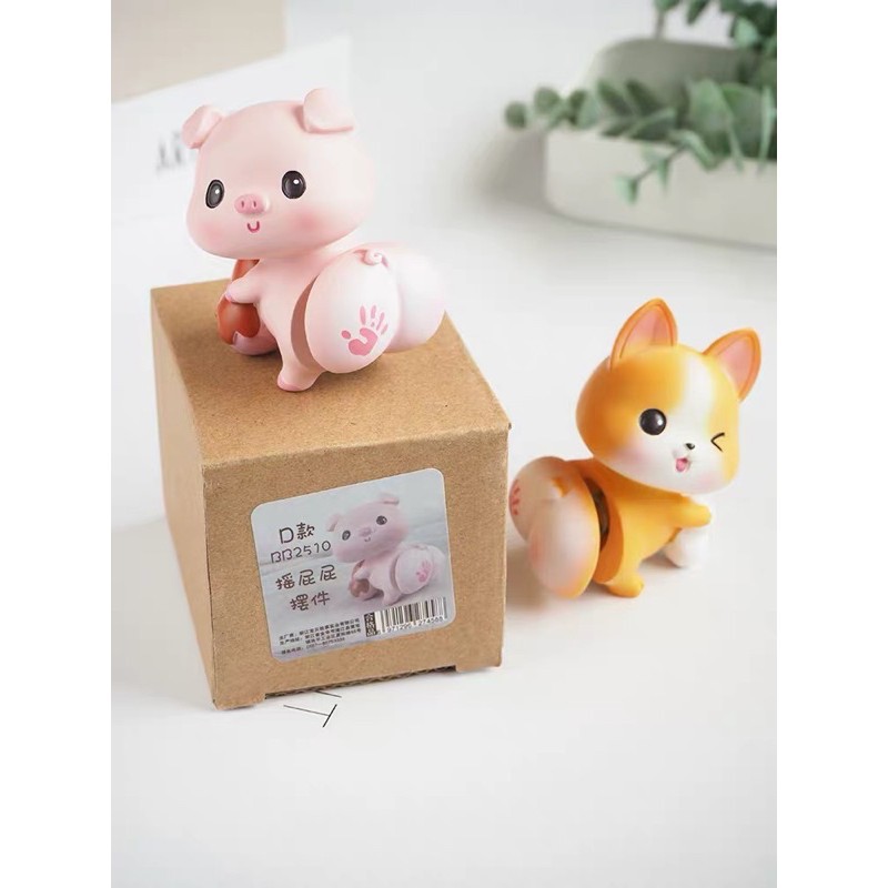 [SIÊU CUTE] Mô hình thú lắc mông bày ô tô, tiểu cảnh, bày bàn học, tủ sách, trang trí shop