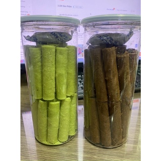 Bánh ống ngò Trà xanh - Sô cô La - nhân kem đậu phộng 500gr