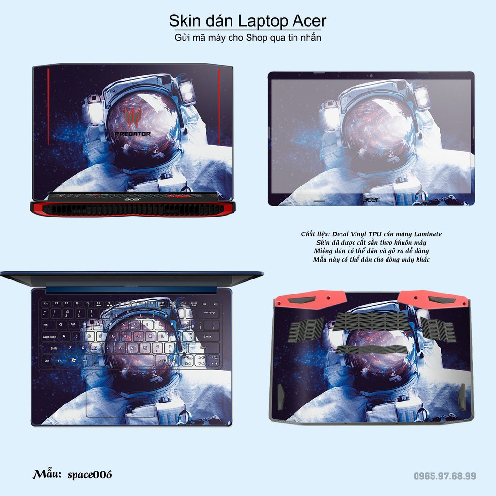 Skin dán Laptop Acer in hình không gian (inbox mã máy cho Shop)