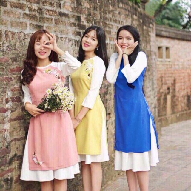 Sét Áo Dài Cách Tân Kèm Chân Váy Siêu Hot