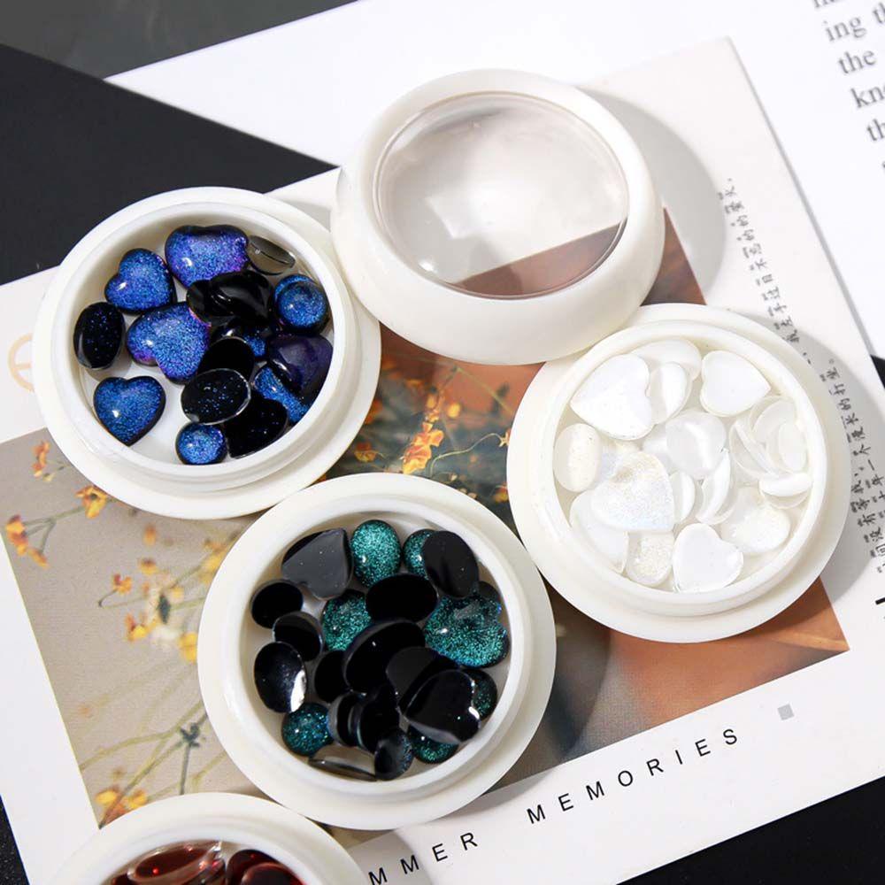 Phụ Kiện Trang Trí Móng Tay 3D Trong Mờ Hình Tròn / Trái Tim Phong Cách Nhật Bản|Đồ Trang Trí Thủ Công Độc Đáo Sáng Tạo