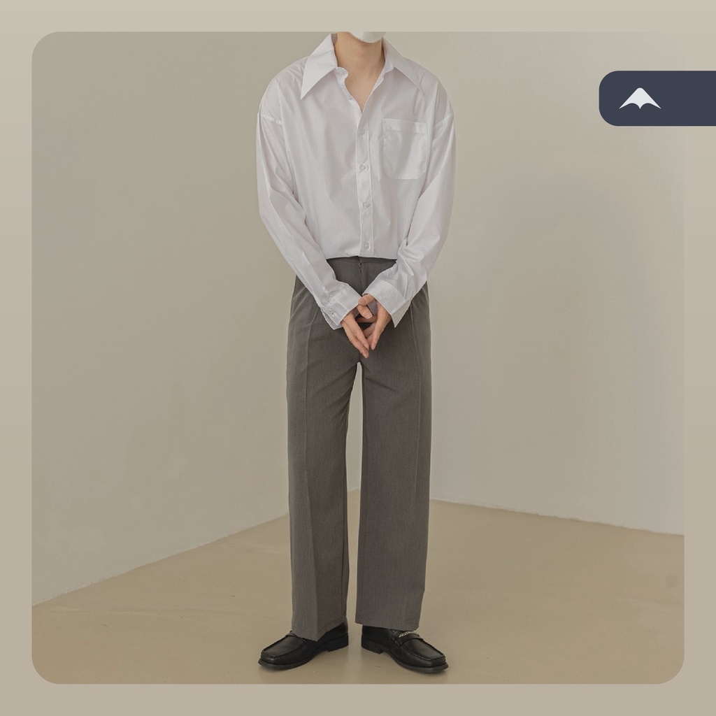 Áo sơ mi trắng form rộng Tommy MARTIAN Hàn quốc unisex cổ bẻ dài tay trắng trơn basic oversize nam nữ SM022 | BigBuy360 - bigbuy360.vn