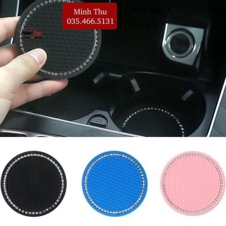 Miếng Lót Cốc Ô Tô Đính Đá Trang Trí Nội Thất Xe