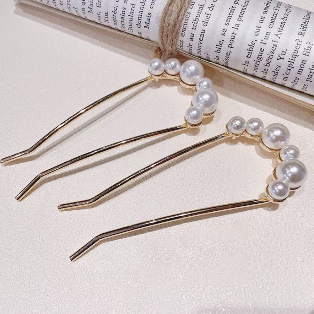 Trâm Cài Tóc Chữ U Đính Ngọc Trai Giả 2life