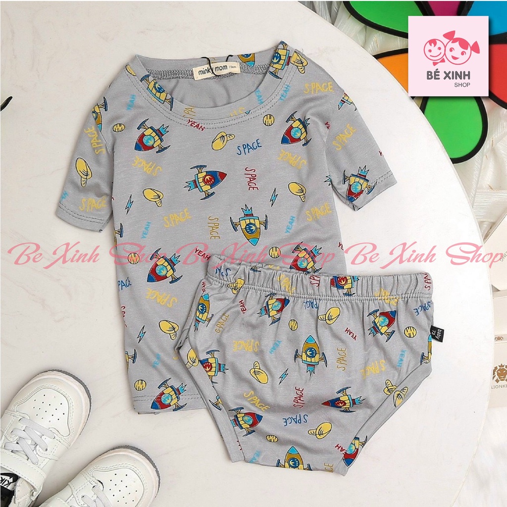 CỘC TAY BỘ CHIP Cho Bé Gái Bé Trai Minky Mom [Gì cũng rẻ] Đồ bộ cho bé trai bé gái cộc tay thun lạnh Minky Mom HỌA TIẾT