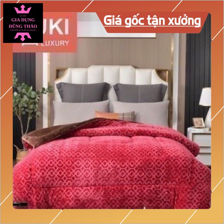 Chăn Nỉ Lông Cừu YUKI Siêu Ấm  Mền YUKI Dày, Kích Thước 2mx2m2, Nặng 4kg - Hàng Xuất Nhật
