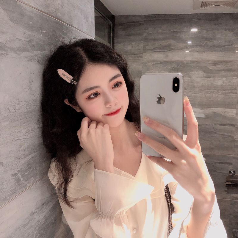 Kẹp tóc màu trơn đơn giản thời trang Hàn Quốc