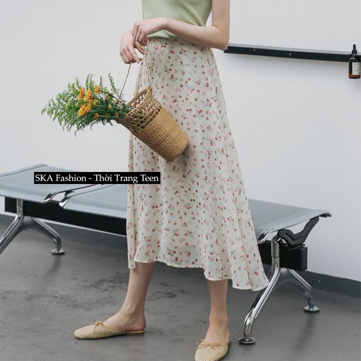 Chân Váy Trắng Dài Voan Midi Hoa Nhí, Chân Váy 2 Lớp - SKA | BigBuy360 - bigbuy360.vn