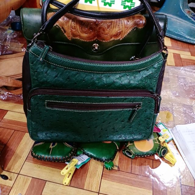 Túi đà điểu xanh