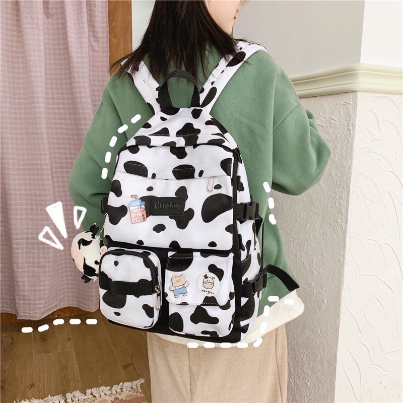 🐮 Balo bò sữa đi học siêu nhiều ngăn 💖 HÀNG CÓ SẴN 💥 Hot item của 2021 ✨✨