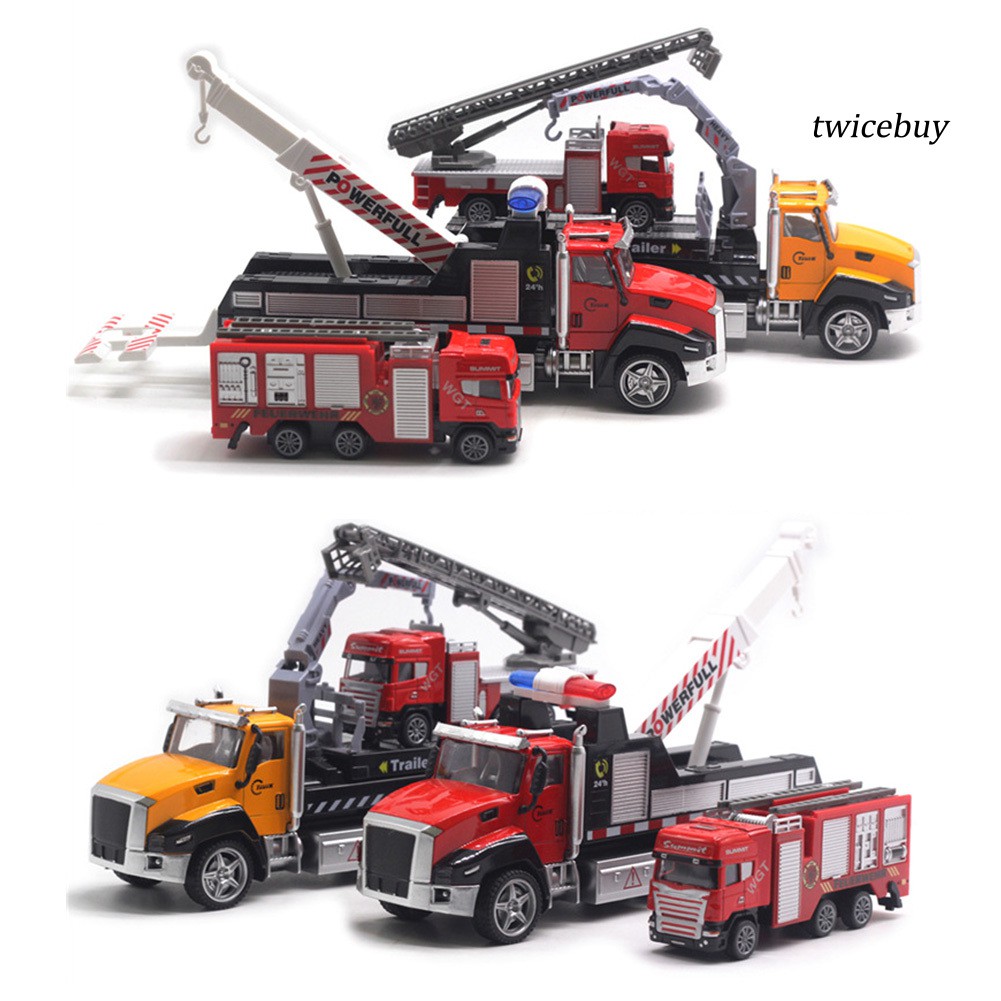 Bộ 2 Xe Cứu Hỏa Đồ Chơi Có Đèn Và Nhạc Cho Bé