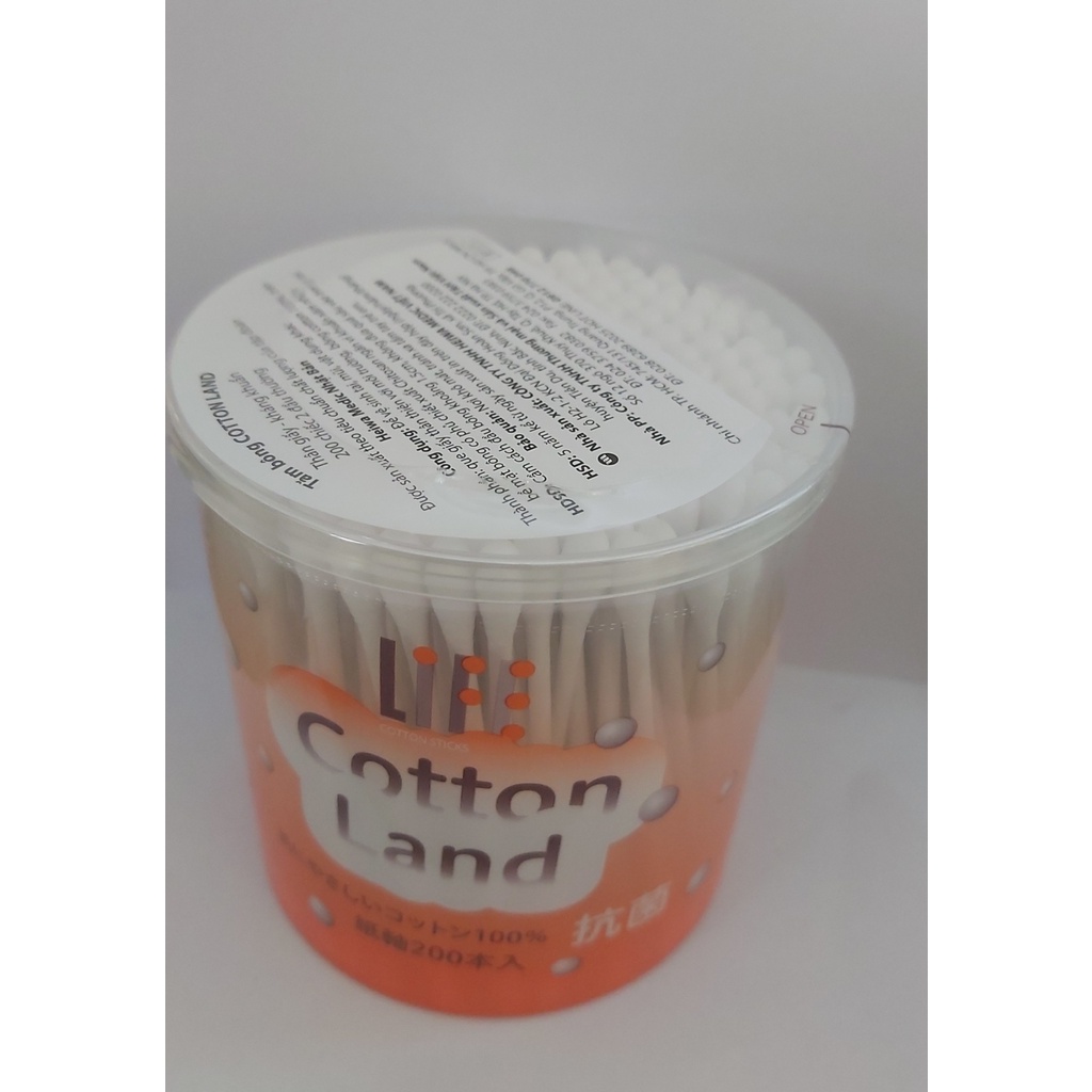 Tăm bông thân giấy Cotton Land cao cấp