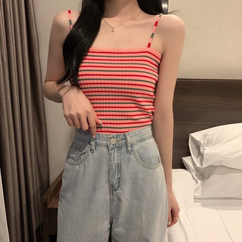ÁO HAI DÂY TĂM THUN CROPTOP SEXY 2 DÂY SỢI BÚN BODY DÁNG ÔM NỮ SIÊU HOT Ailee