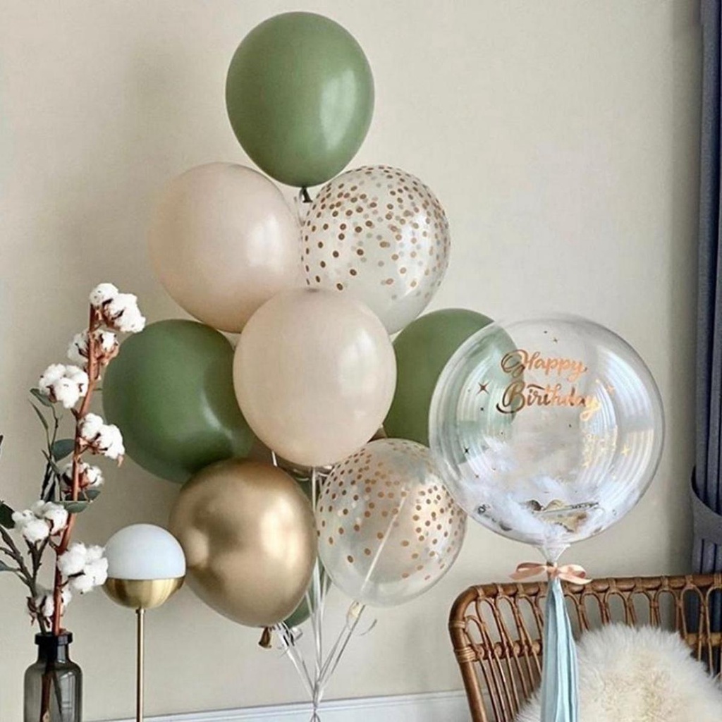 JARRED Bong Bóng Latex Màu Xanh Bơ Phong Cách Retro Dùng Trang Trí Tiệc Cưới DIY