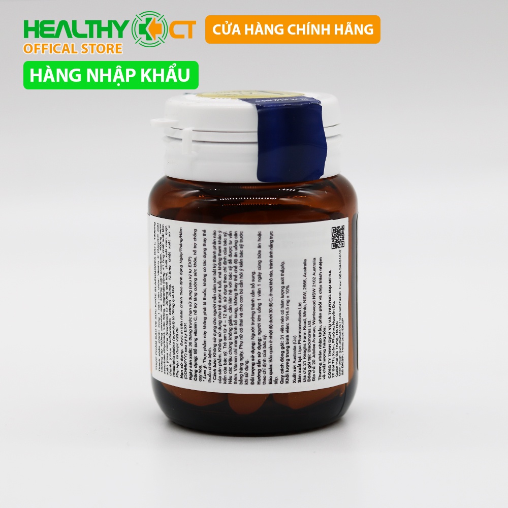 Viên Uống Vitamin C Blackmores Bio C 1000mg Lọ 31 Viên