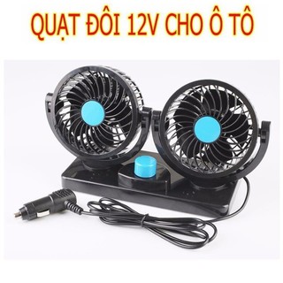Quạt đôi mini ⚡️𝐅𝐑𝐄𝐄 𝐒𝐇𝐈𝐏⚡️quạt đôi mini 360 độ để trong ô tô, để bàn làm việc