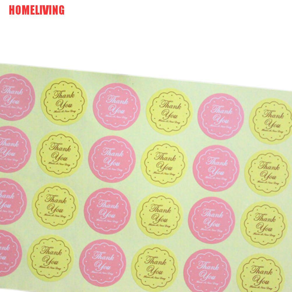 Set 24 Miếng Dán Hình Oval In Chữ Thank You Nhãn Dán Cho Gói Quà Phong Bì Túi Thẻ Con Dấu Hình Oval Cảm Ơn