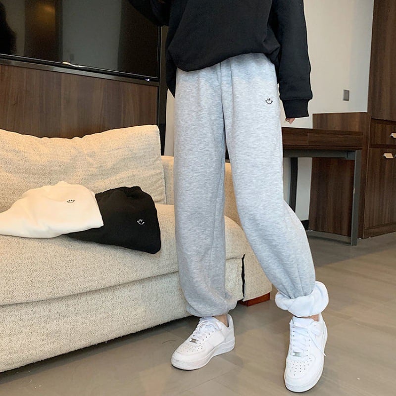 Set Quần Boom Mặt Cười - Bộ nỉ bông sweater form rộng nhiều màu dễ thương phong cách trẻ trung Ulzzang