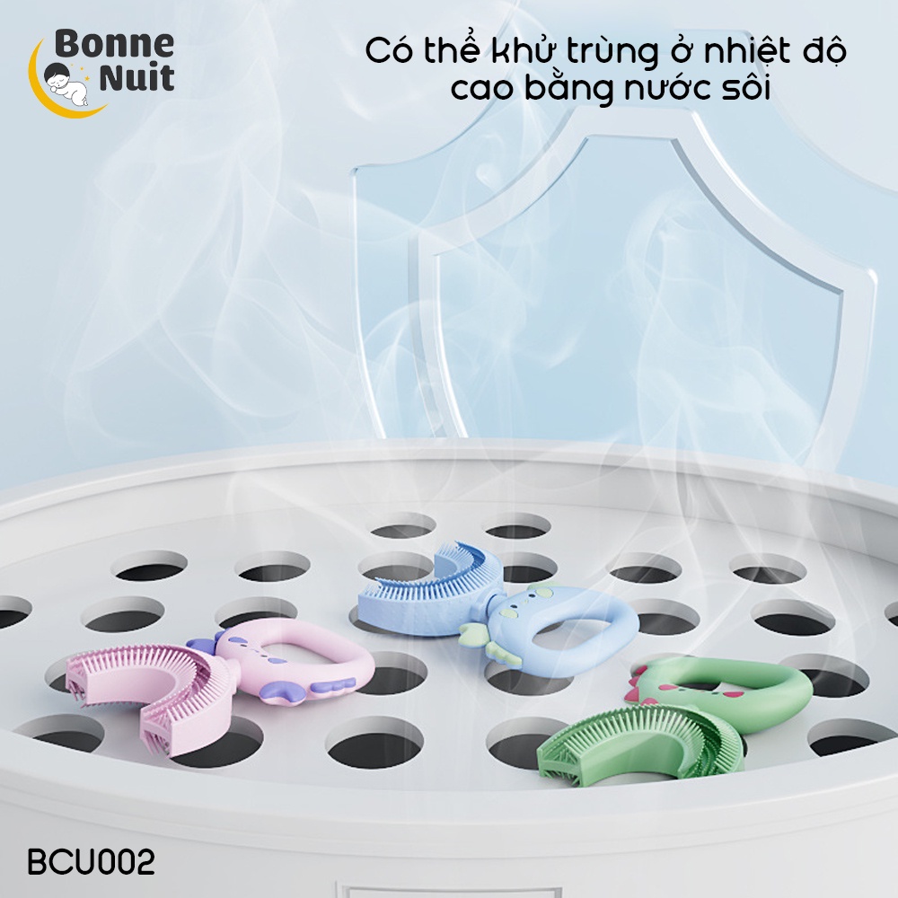 Bàn chải chữ U silicone cao cấp hình Cua &amp; Hổ cho bé