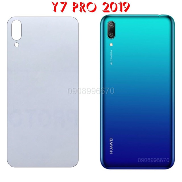 Miếng Dán Lưng Huawei Y7 Pro 2019 Decal Trong Nhám Chống Vân Tay