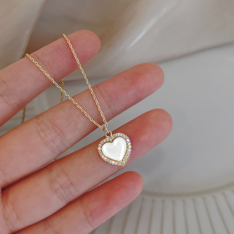Vòng cổ nữ titan không đen gỉ mặt hình trái tim xinh xắn dễ thương phong cách ngọt ngào mẫu mới 2022