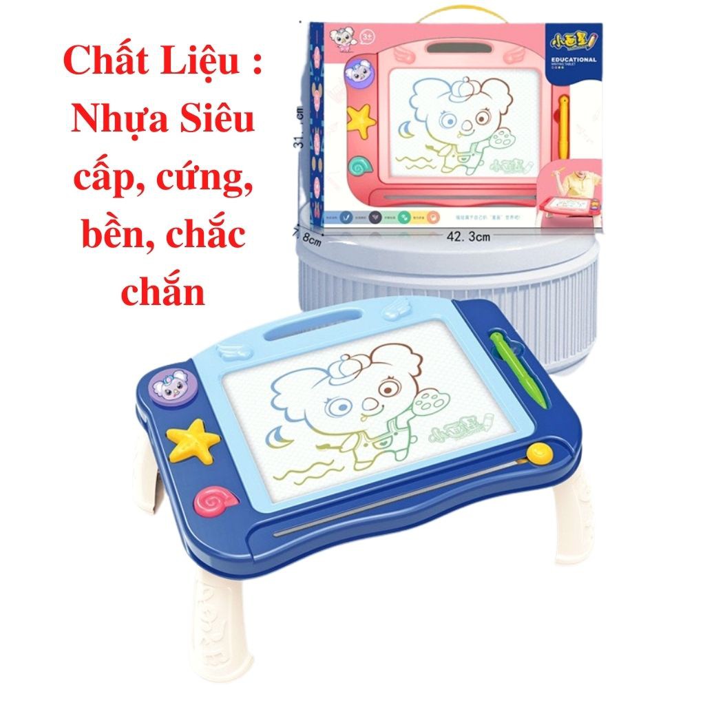 Bảng Viết Vẽ Từ Tính Tự Xóa Đổi Màu Có Chân Loại To - Bảng Tập Viết Cho Bé Không Dính Bẩn Tay- Shop Bố Mốc