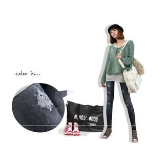 Quần Legging giả jean rách (QL06)