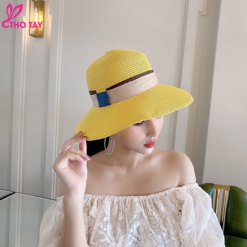 Nón cói phối viền nhiều màu - THỎ TÂY