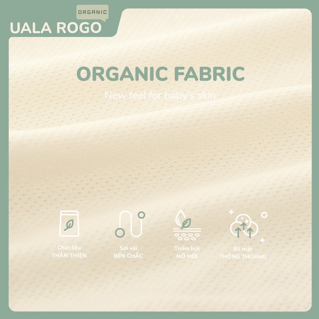 Bộ dài tay cho bé Ualarogo 6 tháng - 2 tuổi vải cotton cúc cài cổ chéo mềm thấm hút 3963