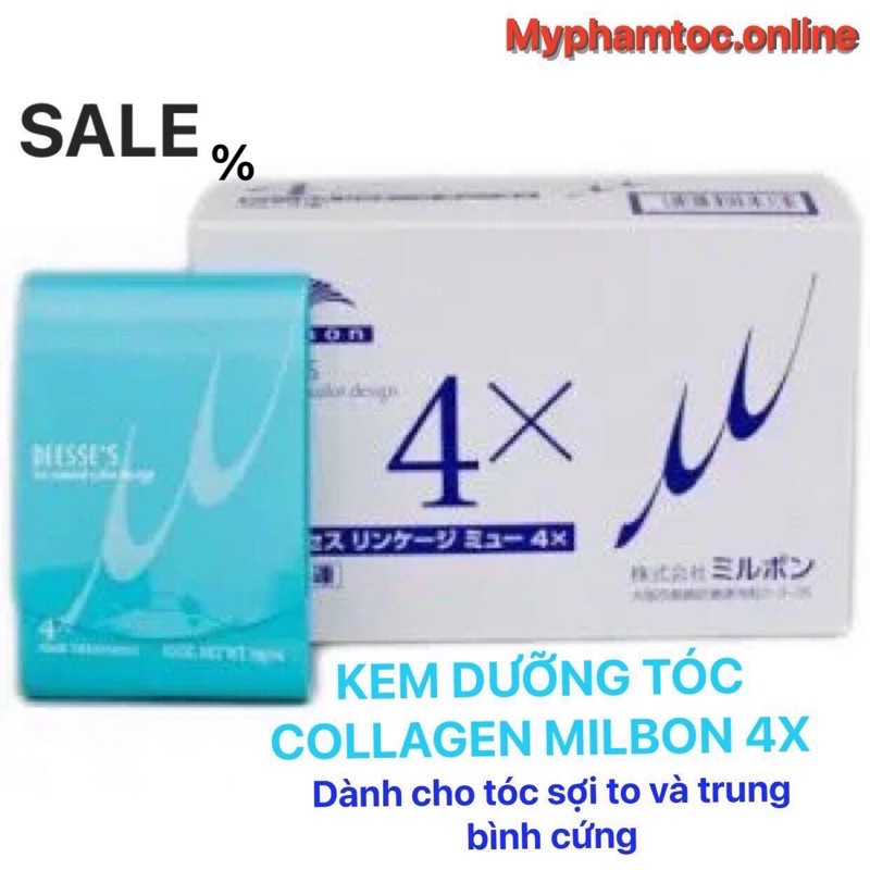 Kem Dưỡng Colagen Milbon Deesse's 4X Dành Cho Tóc Sợi To Và Trung Bình Cứng Nhật Bản Hộp 10 Vỹ