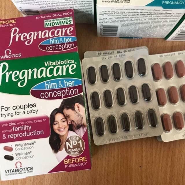 [Có Bill] Vitamin Pregnacare Him and Her Conception tăng khả năng thụ thai cho 2 vợ chồng