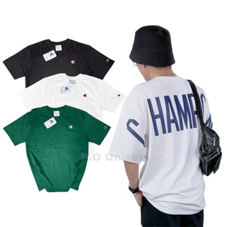 Áo thun Champion chữ rời logo thêu, Áo thun Unisex nam nữ chữ in mặt sau P.O Unisex
