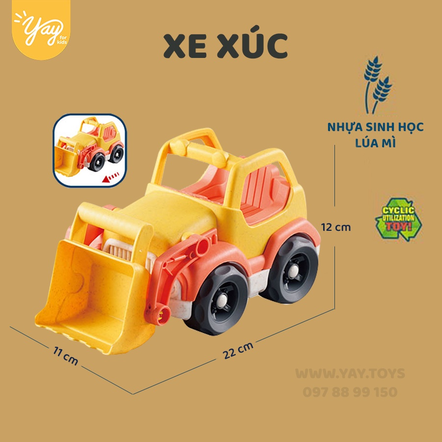 Combo Đi Biển Mô Hình Xe Xúc Nhựa Lúa Mì Sinh Học Và Bộ Chơi Cát Cho Bé 18m+ - GengFeng