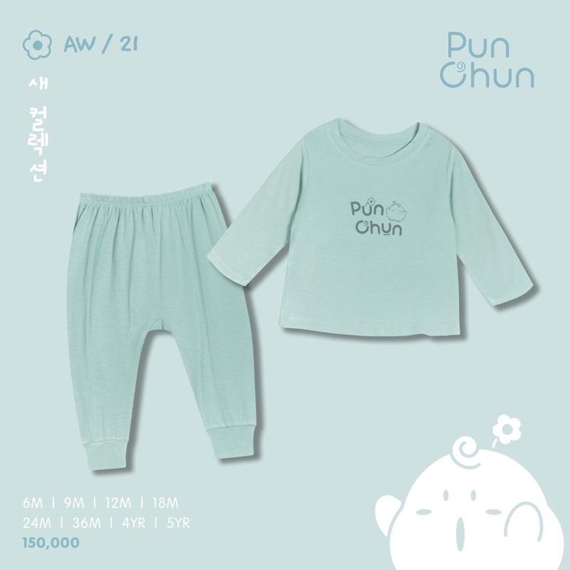 Punchun bộ dài tay cổ tròn mới